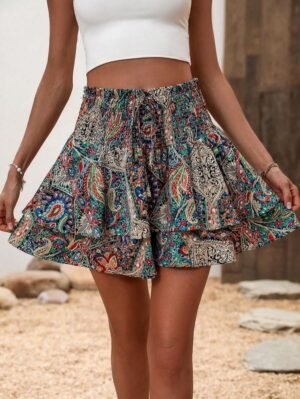 Jupe-short à imprimé cachemire