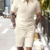 Ensemble t-shirt et short à col en V et demi-zip pour homme Manfinity Homme