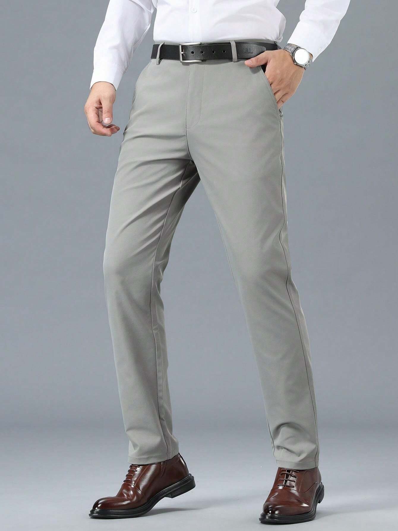 Pantalon de costume slim uni pour homme